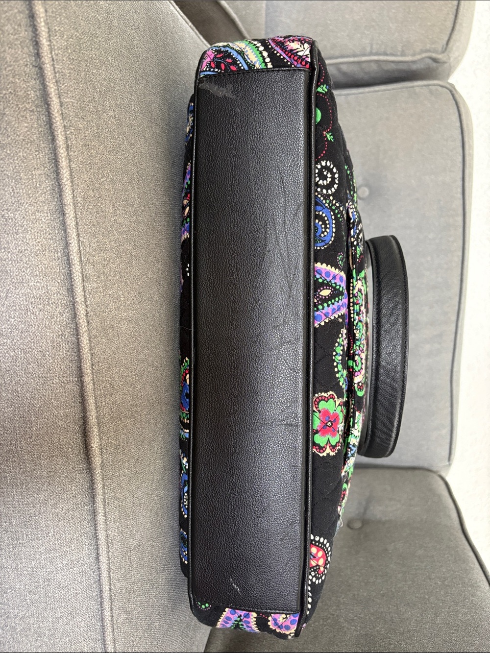 Vera Bradley Kiev Paisley Commuter Laptop Tote Bag Black Quilted Travel - Picture 3 of 6